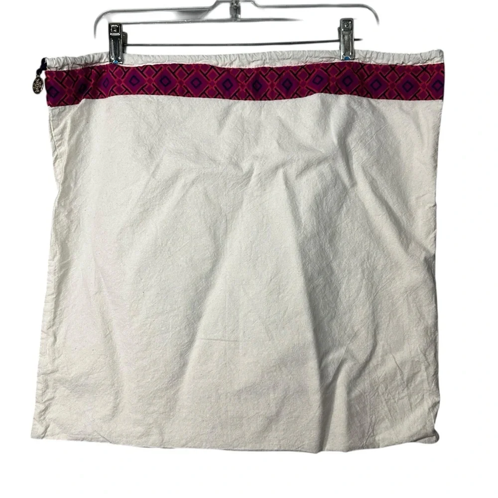 Tory Burch Dust Bag Cream Storage Bag w/ Pink Trim Large